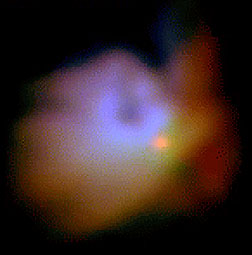 T Tauri star, imaged in the visible, with a nebular shield